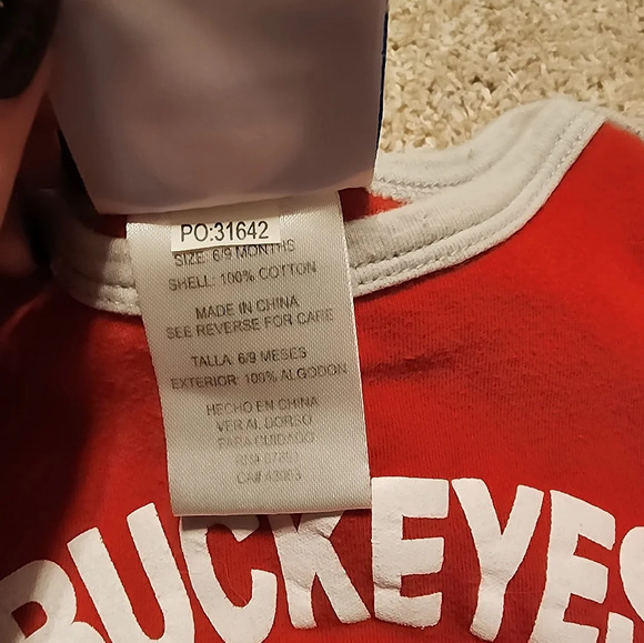 NCAA girls the Ohio state buckeyes onesie size 6 to 9mos - Picture 2 of 2